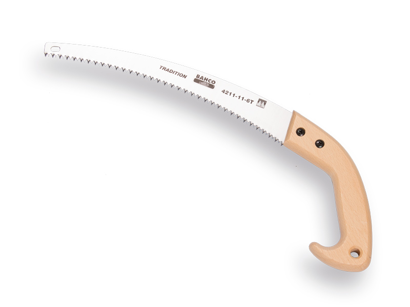 [1505700] Pruning saw BAHCO 4211-11-6T, bent blade 28 cm, wooden handle, non-resharpenable