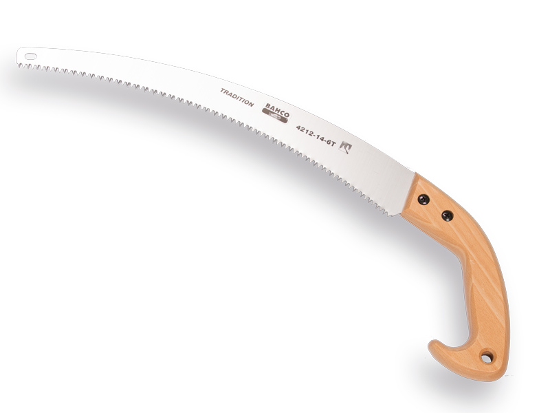 Snoeizaag BAHCO 4212-14-6T, gebogen blad 36 cm, houten greep, naslijpbaar