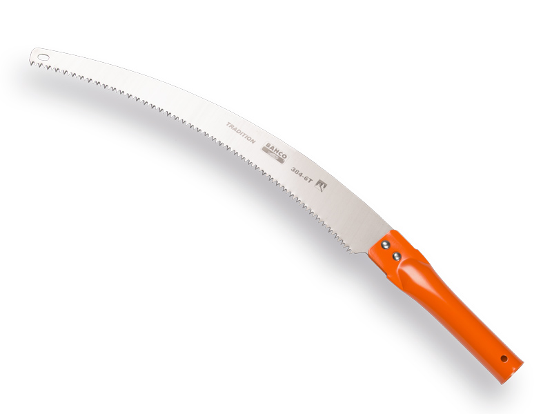 Scie d’élagage BAHCO 384-6T, lame courbée 36 cm, poignée tubulaire en acier, affûtable