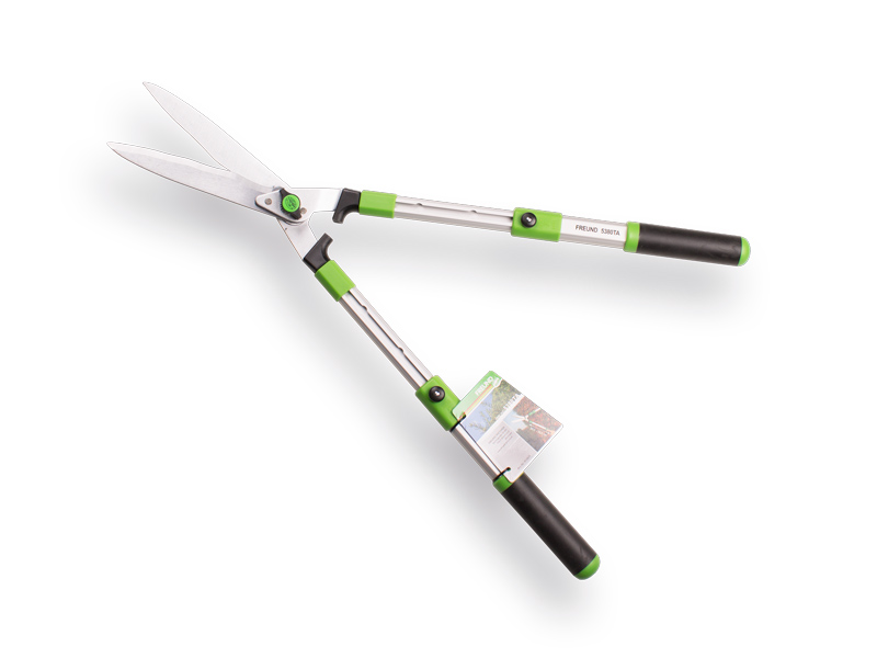 Cisaille à haies FREUND 5380 TA, télescopique 66 - 86 cm, lame 24 cm coupe ondulée