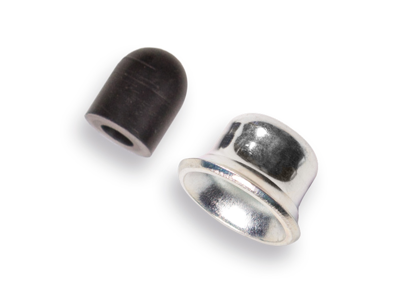 Steel and rubber stop housing for FREUND 1912, 1914, 1954, and 105-27