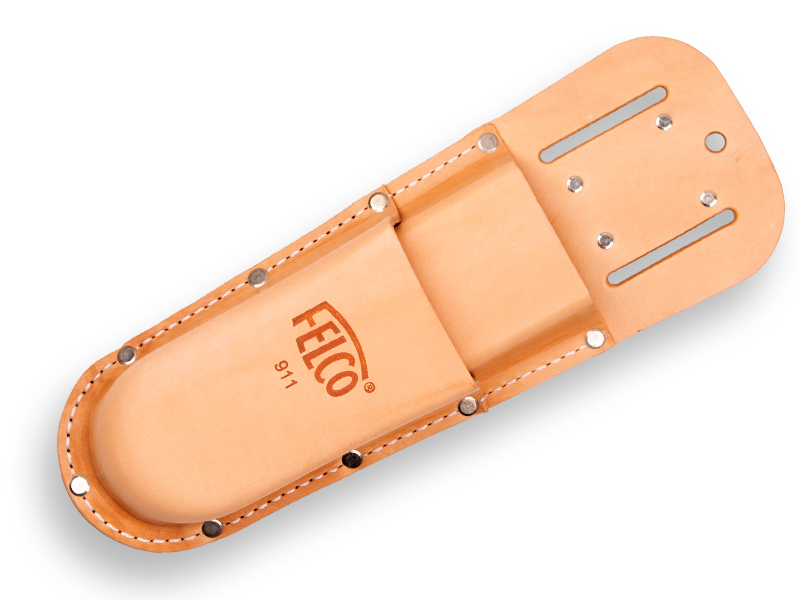 [1508492] Lederen holster FELCO 911 dubbel, riemlussen en riemclip, 2 vakken achter elkaar