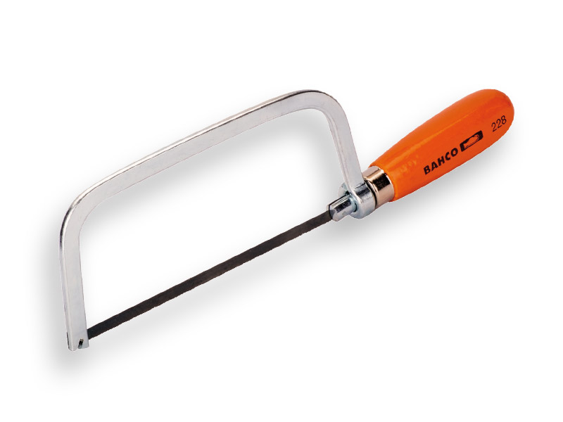 Hacksaw frame BAHCO Junior 228, blade length 150 mm, with wooden handle