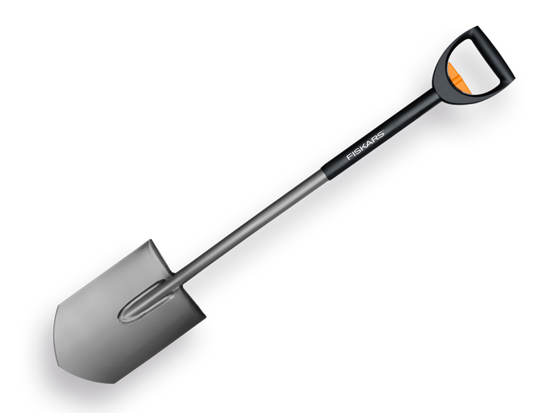 FISKARS Garden Spade POINTED, 19 cm wide, total length 105 - 125 cm