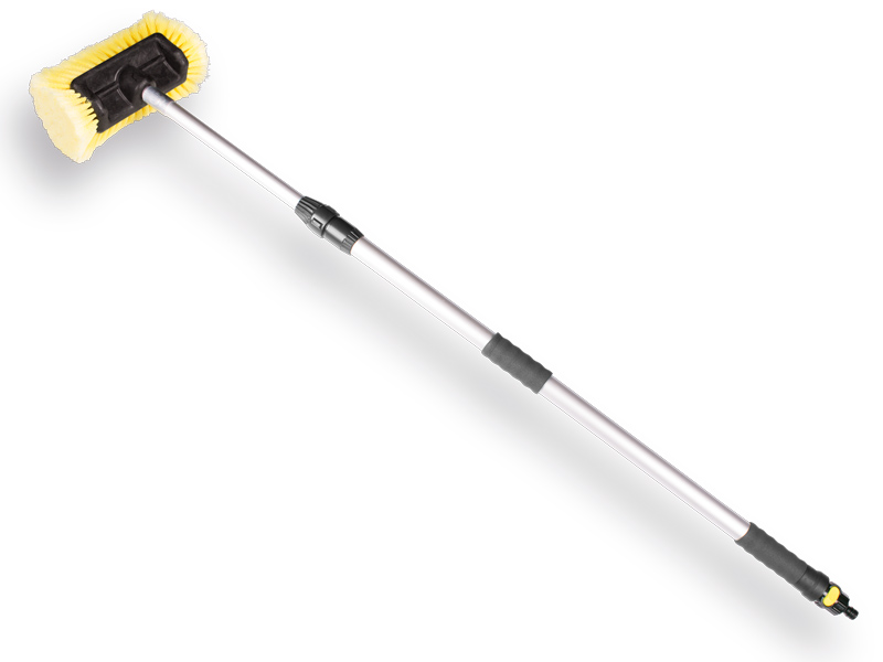 Brosse de lavage perméable à l'eau 25 cm avec manche télescopique en aluminium 119 - 194 cm