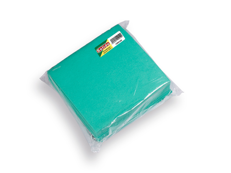 Solid multi-purpose cloth 40 x 40 cm, green viscose, highly absorbent (per 10 pieces)