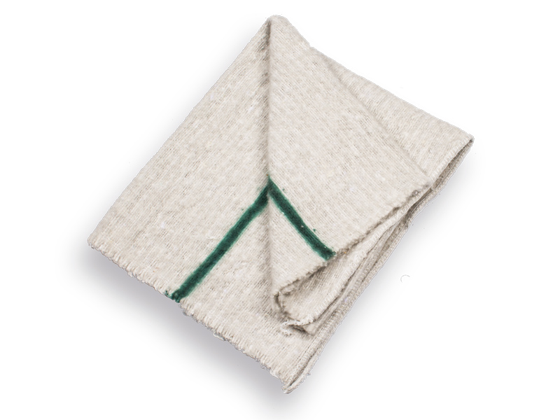 [1520380] Mop SOLID cotton, woven with green stripe, 60 x 60 cm