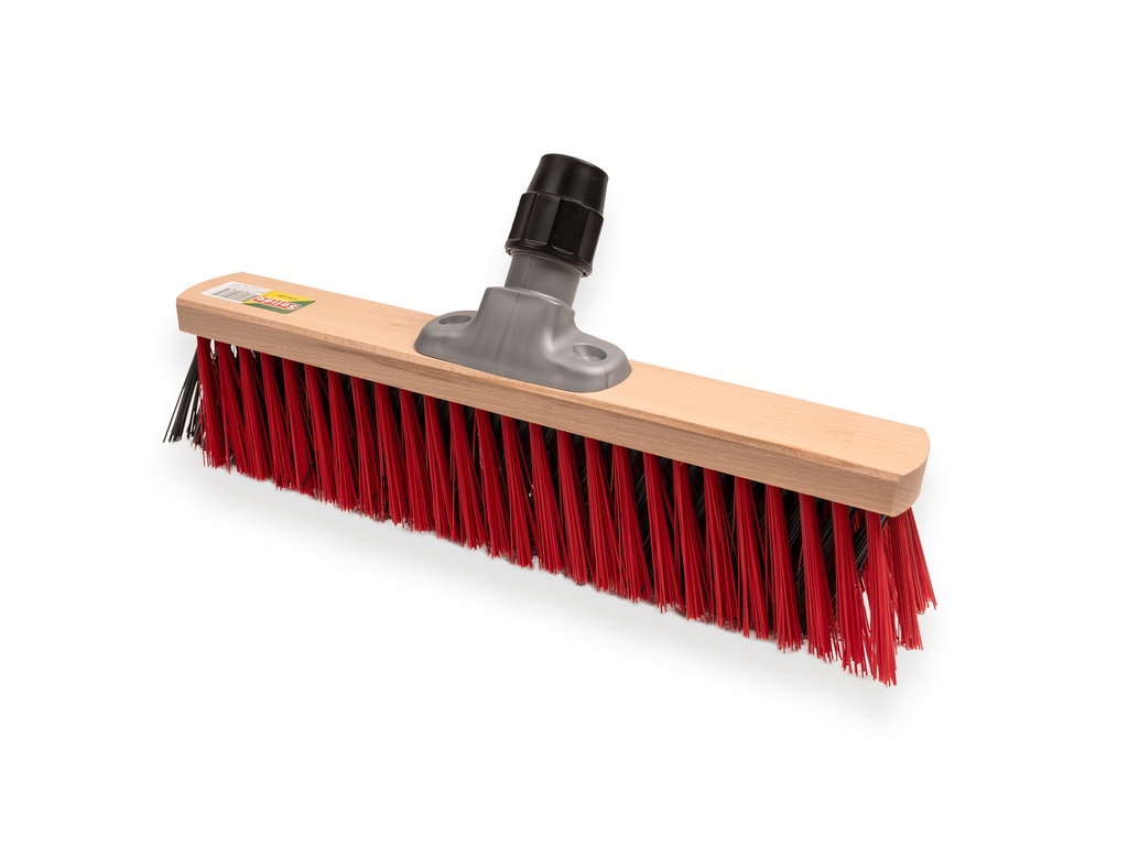 Bezem SOLIDE X-model, PPN zwart-rood 40 cm, met stokhouder, zonder steel