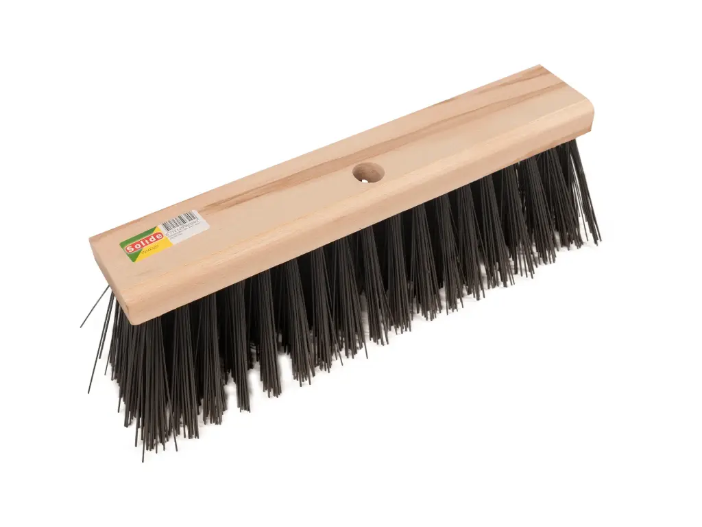 Straßenbesen SOLIDE PVC schwarz 40 cm, Faserdicke 1,5 mm, flache Kappe, ohne Stiel. FSC 100%