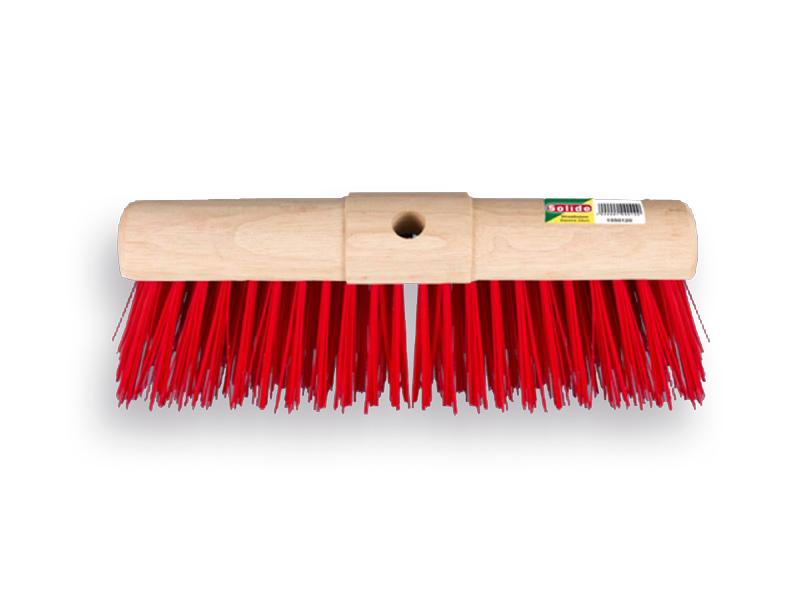 SOLIDE Straßenbesen ELASTON 45 cm mit runder Holzrücke. Geeignet für Landwirdschaft und Baustellen