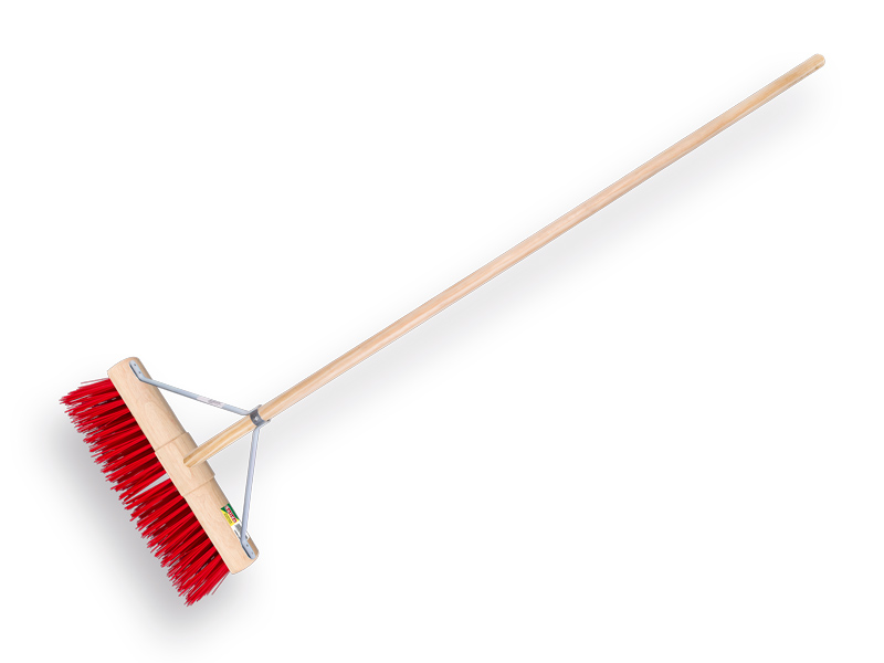 [1550425] Straßenbau-Besen SOLIDE PPN rot 45 cm, runde Kappe mit IKAPE Stiel 150 x 2,8 cm und breitem Besenstielhalter, FSC 100%
