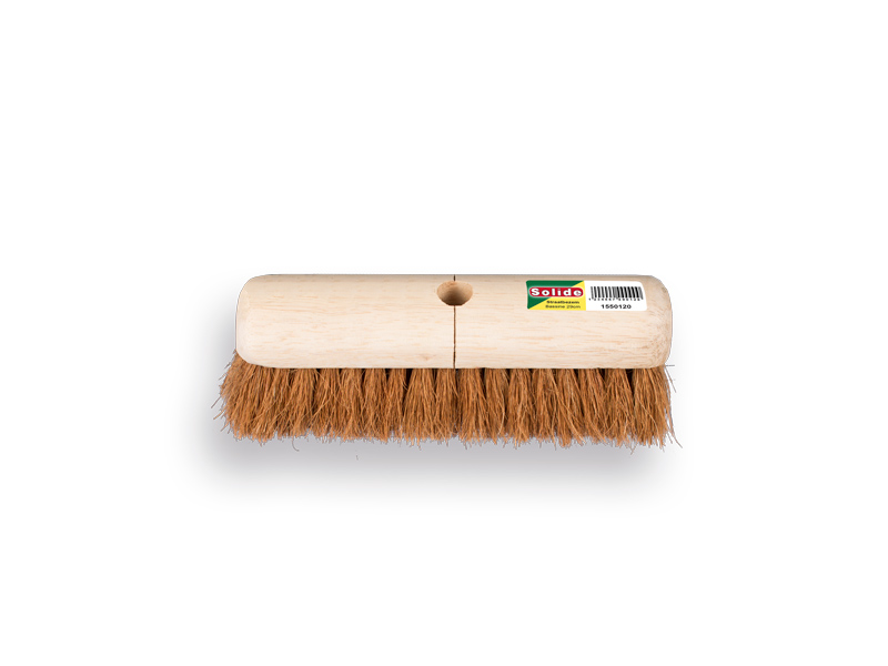 Balai à pousser SOLIDE fibre de coco 29 cm, capuchon rond, sans manche. FSC 100%