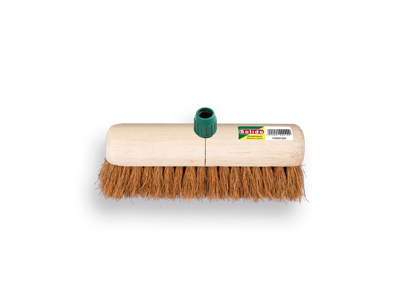 [1550535] Balai à pousser SOLIDE fibre de coco 29 cm, capuchon rond, avec raccord de manche EASY-FIT. FSC 100%
