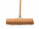 Balai à pousser SOLIDE fibre de coco 50 cm, capuchon rond, avec manche IKAPE 150 x 2,8 cm et support de manche de balai