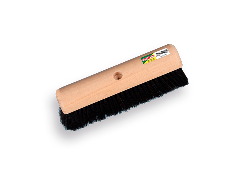 Push broom SOLIDE mixed horsehair, black, 40 cm, round cap, without handle. FSC 100%