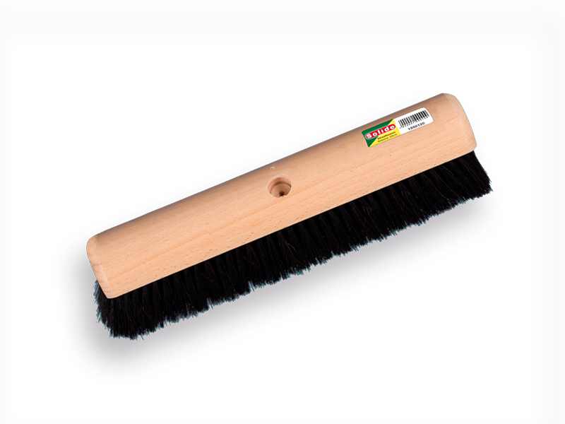 Saalbesen SOLIDE gemischtes Pferdehaar schwarz 50 cm, runde Kappe, ohne Stiel. FSC 100%