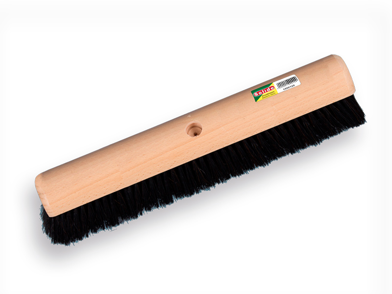 [1550660] Balai à pousser SOLIDE en crin de cheval mélangé noir 60 cm, capuchon rond, sans manche. FSC 100 %
