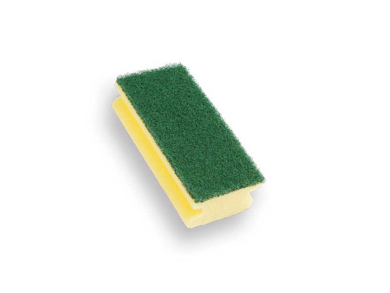 Scheuerschwamm SOLIDE gelb mit Griff, 140 x 70 x 42 mm (pro 10 Stück)