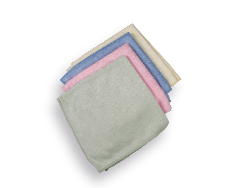 Microfiber cloth SOLIDE 38 x 40 cm, blue - rose - yellow - green (pack of 4)