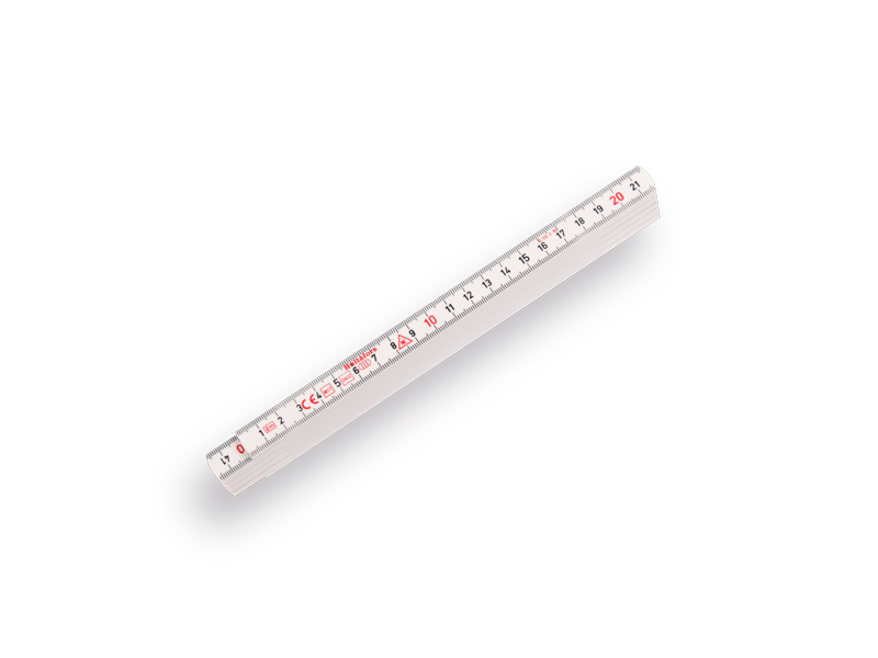 Ruler HULTAFORS 200 cm fiberglass white, 10-piece set