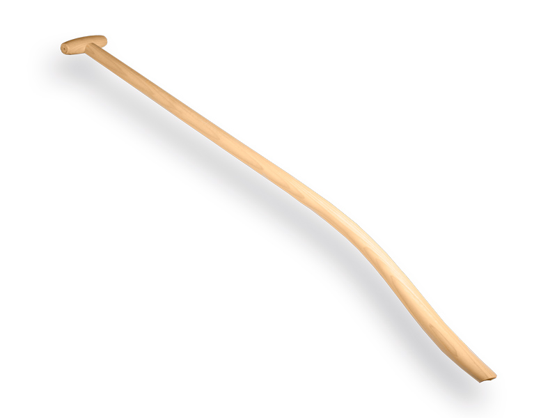 [210710] Doppelt gebogener Schaufelstiel Eschenholz 110 cm, doppelt gebogen