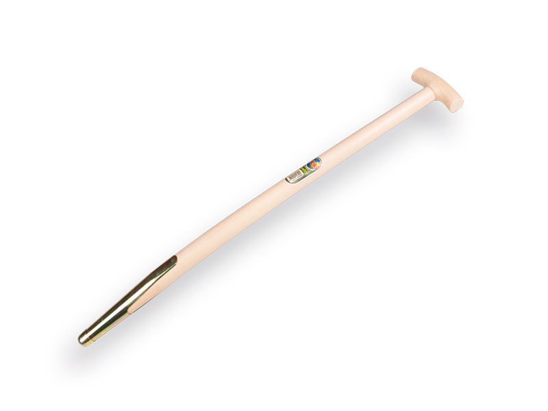 [211300] Mistforkenstiel ATLAS 85 cm gebogen, mit Federbuchse und T-Griff, gebohrt, FSC 100%