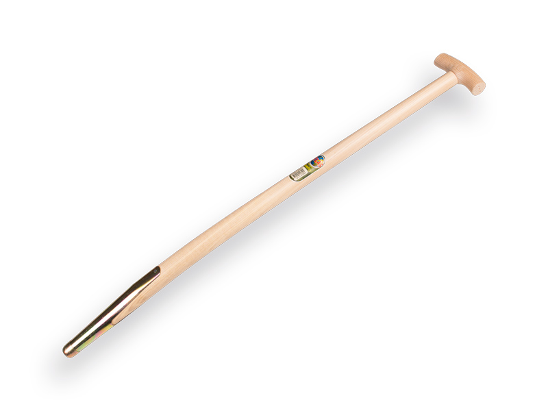 [211310] Manche de fourche à fumier ATLAS 95 cm courbé, avec bague à ressort et poignée en T, percé, FSC 100 %
