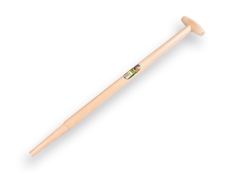 Spade handle ATLAS 80 cm milled end, with through-mount T-grip, for S&J spade