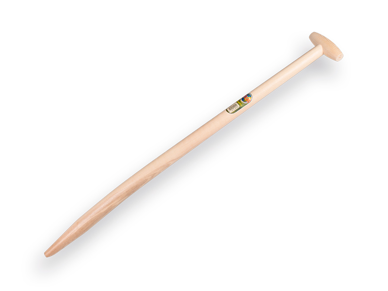 [212410] Spade handle ATLAS 95 cm, through-mount T-grip and slanted point for clay spade Betuwe model (Merkus), FSC 100%