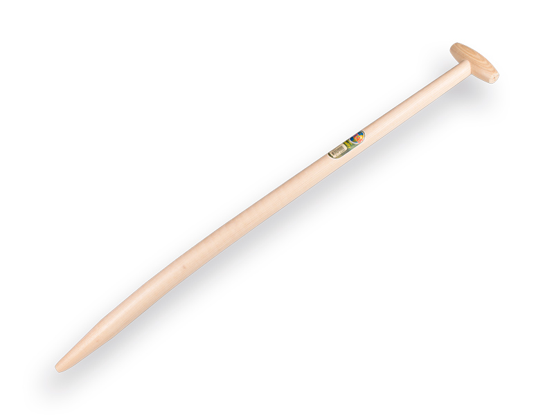 Spade handle ATLAS 100 cm, through-mount T-grip and angled tip for clay spade Betuwe model (Merkus)