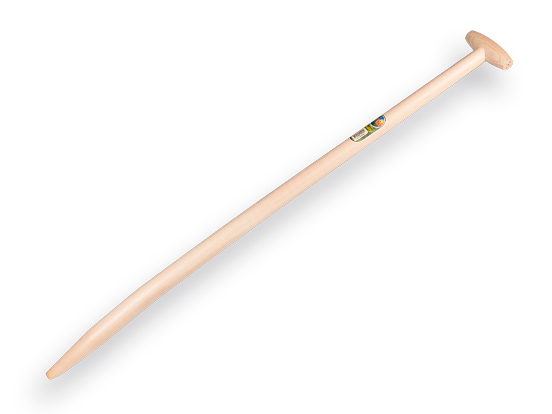 [212425] Spade handle ATLAS 110 cm, through-mount T-grip and angled point for clay spade Betuwe model (Merkus), FSC 100%