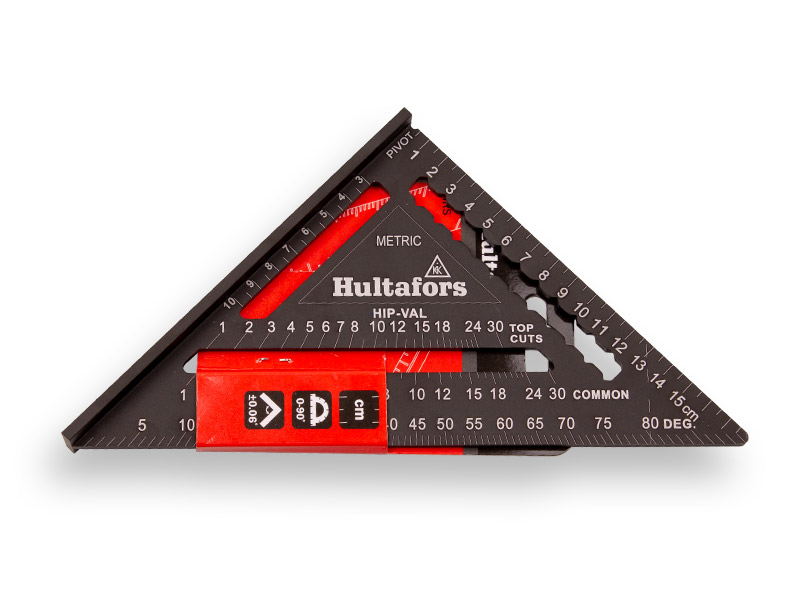 [257010] Rafter Square HULTAFORS 18 cm, angle meter, protractor