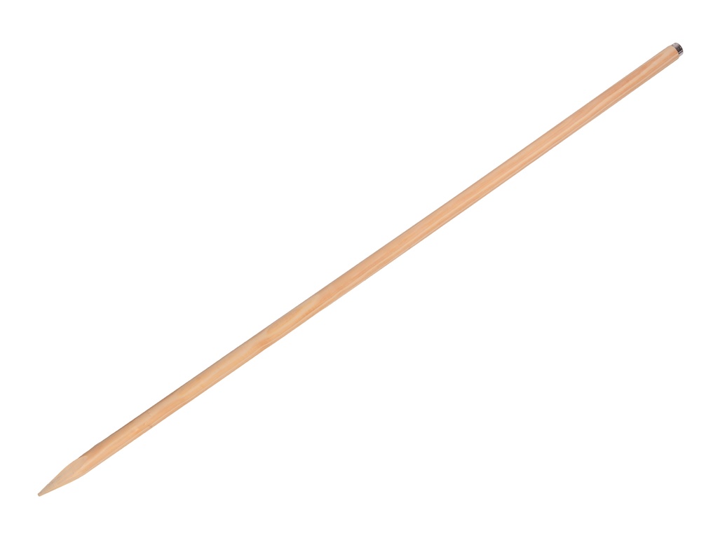 [547156] Manche à balai IKAPE 130 x 2,8 cm avec anneau, pointu sur quatre côtés pour balai en bouleau. FSC 100%