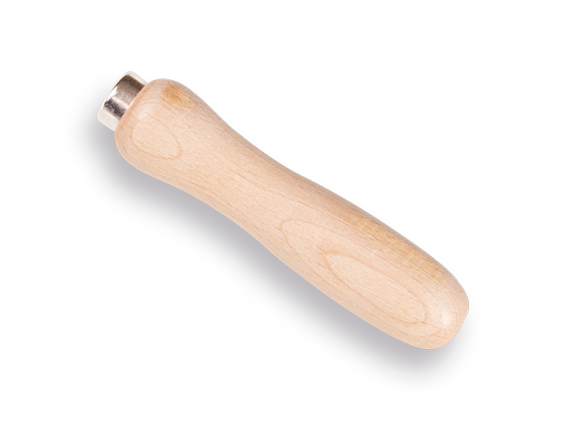 Beech file handle 14 cm, with ring and hole, without EAN