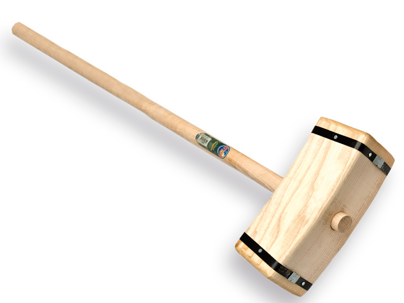 Fencing maul - Fencing maul Jimmy bent model with round handle 100 cm, FSC 100%