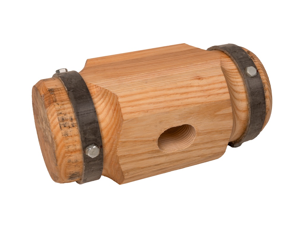 Maillet à poteaux - Maillet pour poteaux ATLAS rond, bois de frêne lamellé, anneaux en acier, sans manche, FSC 100%