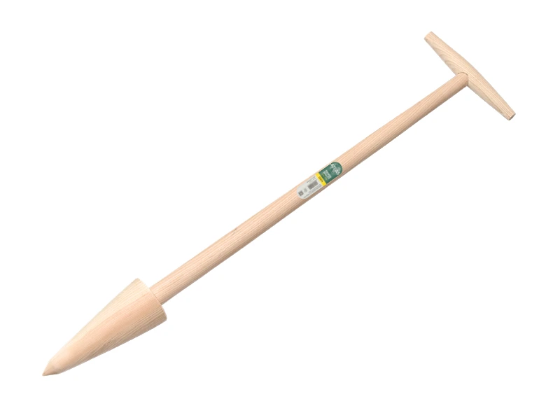 [651030] Long-handled dibber ATLAS 100 cm ash wood taps model, top size 8.5 cm, with wide grip, FSC 100%