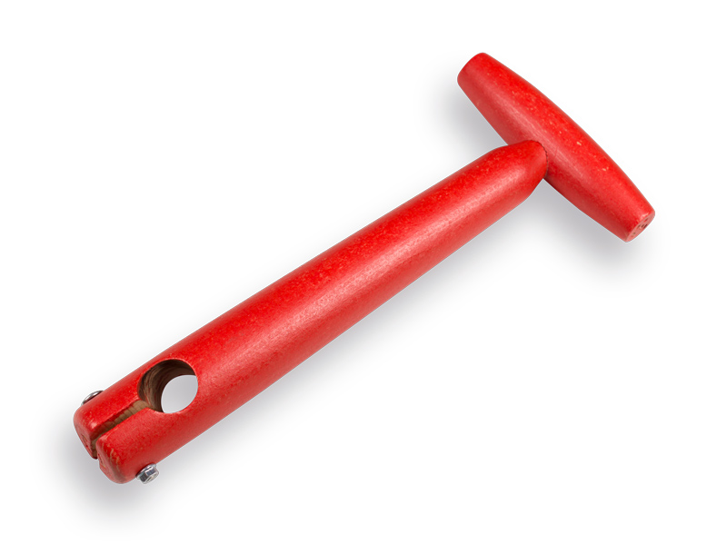 Upper handle with knob for straight scythe snath, round hole