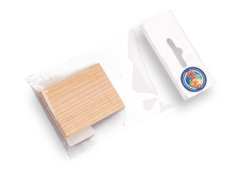 Houten ESSEN wig klein, 45 x 60 mm (per stuk)