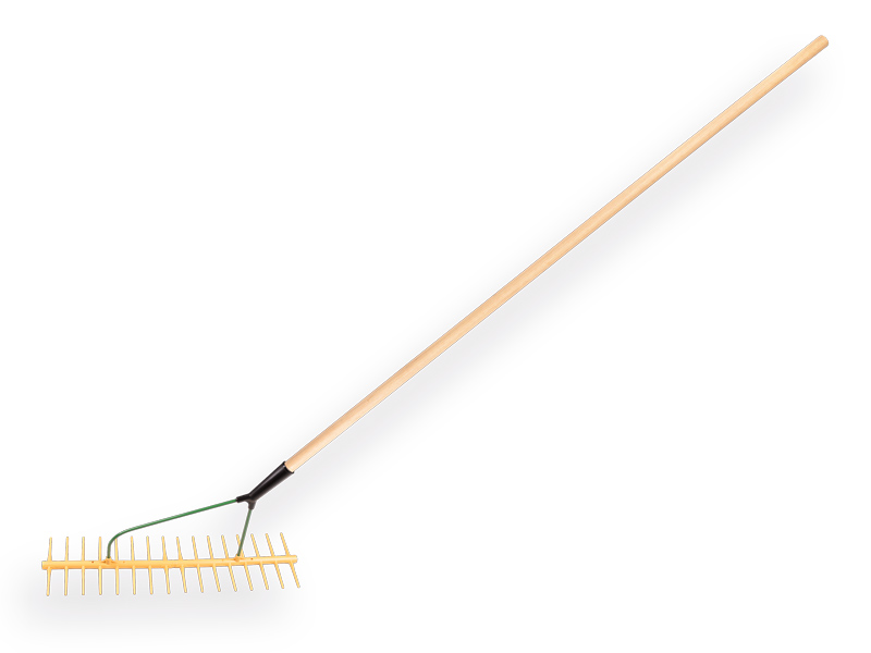 [656022] Râteau à foin plastique - râteau à foin JOST incliné 16 dents 64 cm, modèle double, avec manche ATLAS 160 x 2,8 cm
