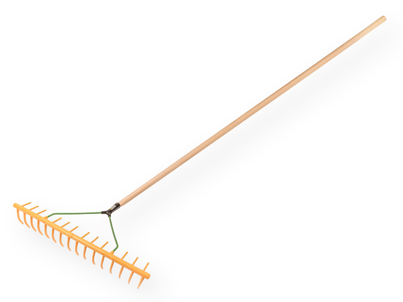 Poly rake - Lawn rake JOST 64 cm, 16 bent and 12 right-angled tines, with ATLAS handle 160 x 2.8 cm
