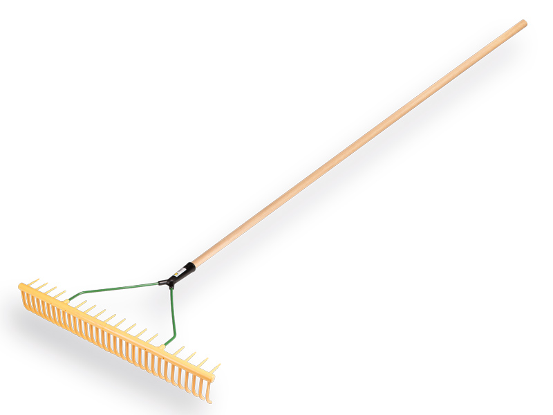 Poly Rake - Lawn Rake JOST 64 cm, 32 bent and 16 right-angle tines, with ATLAS handle 160 x 2.8 cm