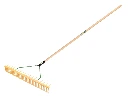 Poly Rake - Lawn Rake JOST 64 cm, 32 bent and 16 right-angle tines, with ATLAS handle 160 x 2.8 cm