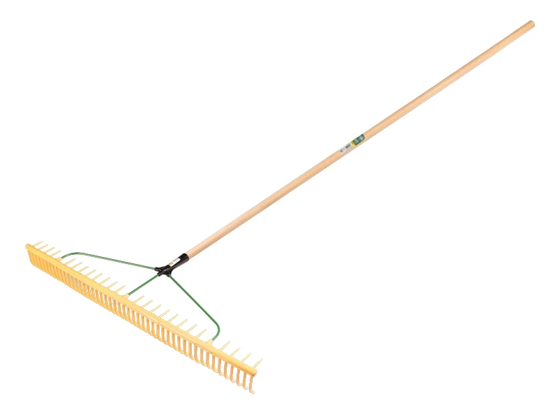 Râteau à foin plastique - râteau à gazon JOST 94 cm, 48 dents courbé et 24 dents à angle droit, avec manche ATLAS 160 x 2,8 cm