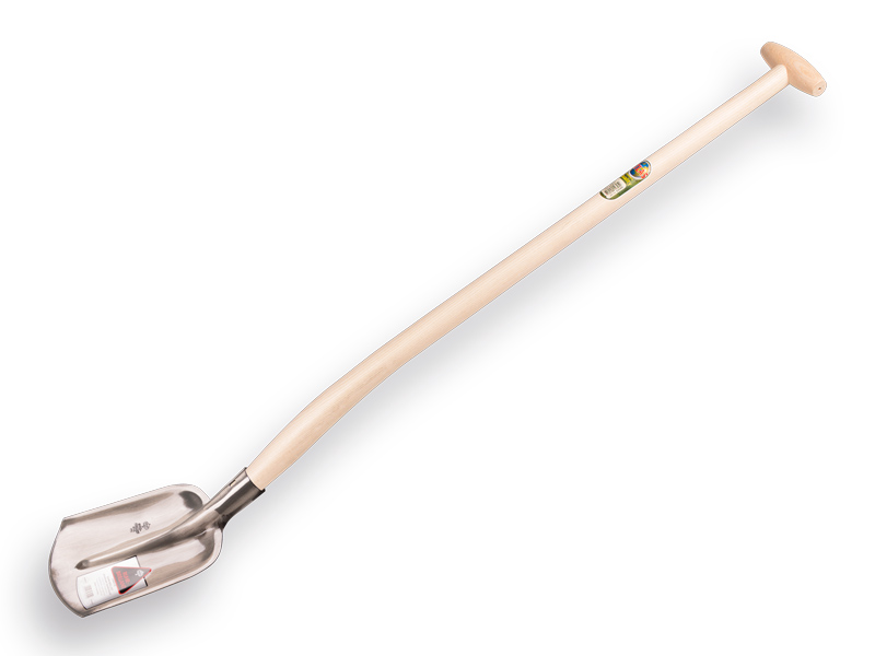 [700215] Digging Shovel RUHR BRILLANT 1/4 000 polished, with ATLAS Blijham gooseneck shovel handle 100 cm strongly bent