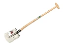 Flachrandschaufel RUHR BRILLANT 1/4 000 poliert, mit FLACHEM TRITT und ATLAS Schaufelstiel 110 cm gebogen, FSC 100%