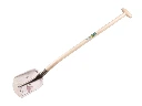 Digging shovel RUHR BRILLANT 1/4 00, hardened and polished, with ATLAS gooseneck shovel handle 95 cm strongly bent