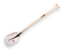 Digging shovel RURH BRILLANT 1/4 00, hardened and polished, with ATLAS gooseneck shovel handle 95 cm strongly bent