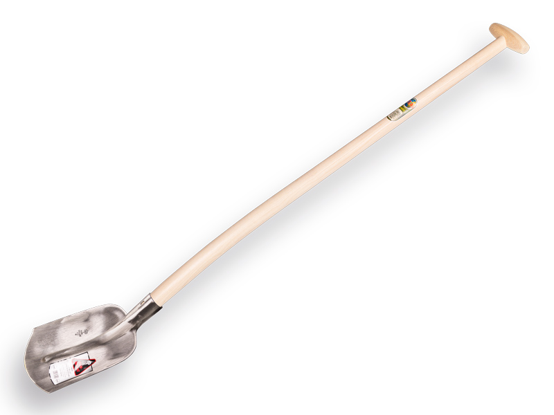 [700270] Digging shovel RUHR BRILLANT 1/4 00, extra hardened and polished, with ATLAS shovel handle 110 cm bent, FSC 100%