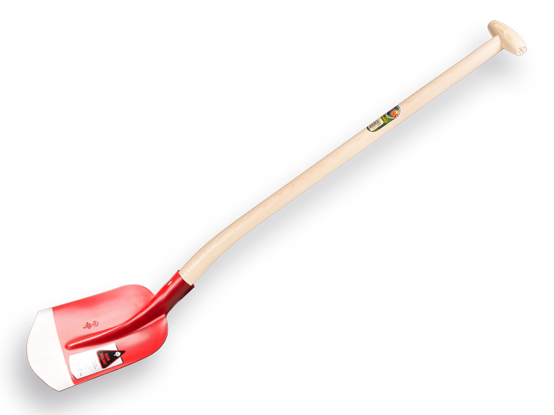 Scoop shovel RURH BRILLANT 1/2 0 red, extra hardened, with ATLAS gooseneck shovel handle 95 cm strongly bent